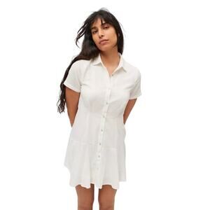URBAN OUTFITTERS Women’s Noyack White Cotton Mini Shirt Dress